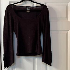 Paper Doll Dark Purple Long Sleeve Top